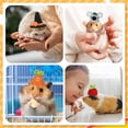 thumbnail image 3 of 12PCS Hamster Hat Mini Small Animals Hat with Adjustable Strap Lovely Hand Knitted Frog Rainbow Carrot Tiny Hats for Lizard Guinea Pig Reptile Christmas Holiday Party Clothes Costume Accessories, 3 of 7