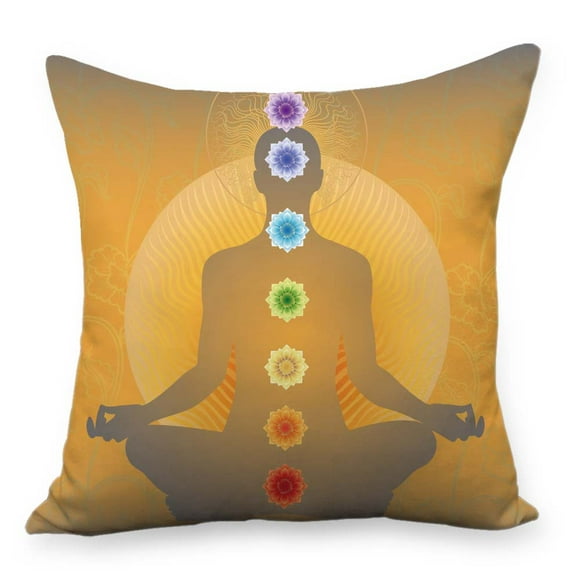 seven chakras meditation yoga heppy cushion cover