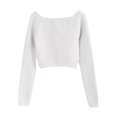 thumbnail image 6 of Hinvhai Girls Long Sleeve Dance Sweater Soft Ballet Warm Up Pullover for Leotards White 13 Years, 6 of 8