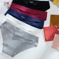 thumbnail image 4 of Fusipu Women Underpants Solid Color Mid Waist Seamless Soft Sweat Absorption Anti-septic Breathable Comfortable Women Briefs for Inner Wear, 4 of 6