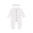 thumbnail image 1 of xiaxaixu Baby Autumn Jumpsuit, Solid Color Long Sleeve Rompers with Buttons, 1 of 8