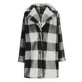 thumbnail image 4 of TKLPEHG Fleece Jacket Women Plaid Flannel Button Up Shacket Jacket Long Sleeve Outerwear Comfy Warm Winter Coats Loose Fit (Black,XXL), 4 of 7
