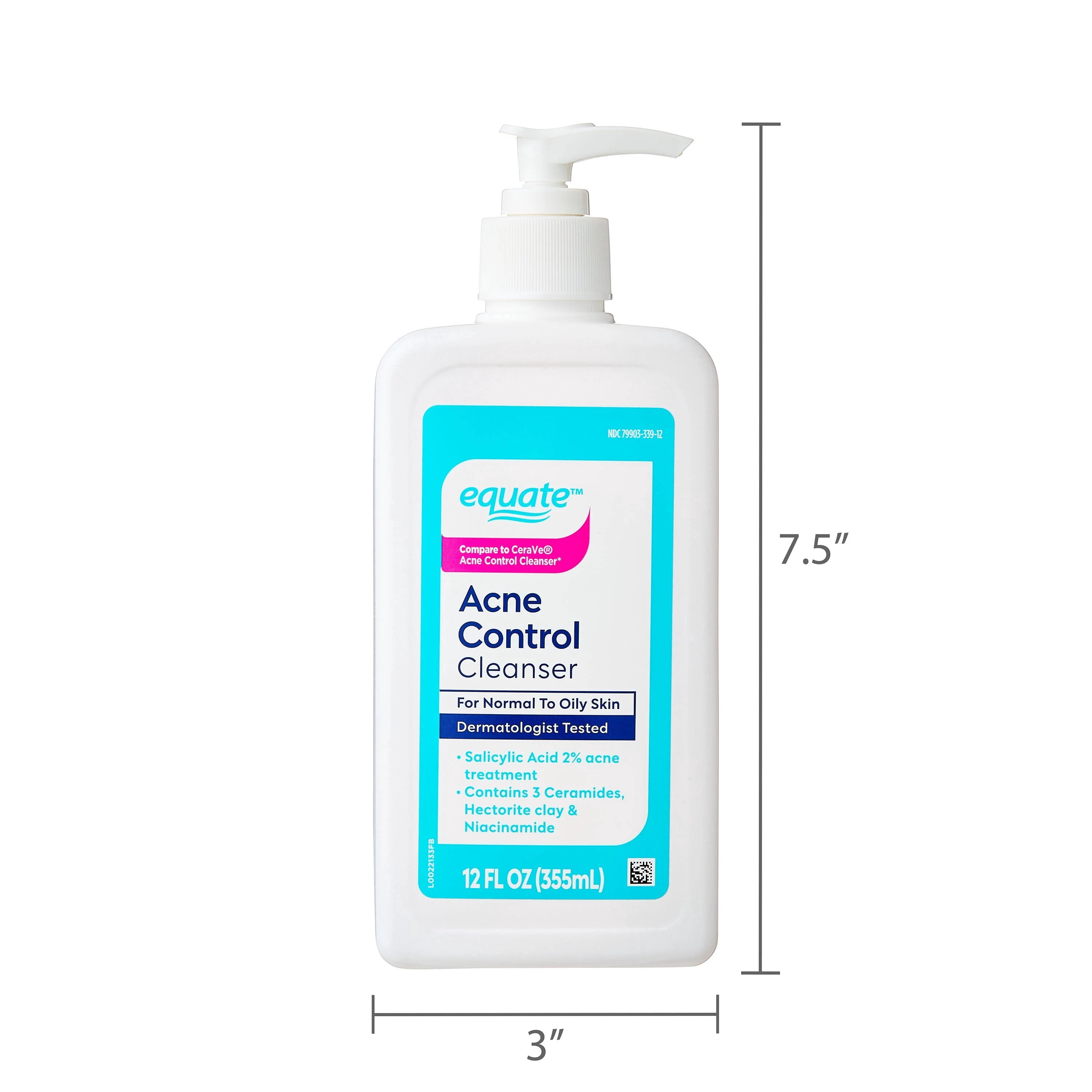 Equate Acne Control Cleanser, 12 fl oz