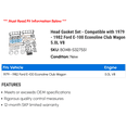 thumbnail image 2 of Head Gasket Set - Compatible with 1979 - 1982 Ford E-100 Econoline Club Wagon 5.0L V8 1980 1981, 2 of 2