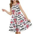 thumbnail image 6 of Delliss Girls Dresses Butterfly Print Sleeveless Solid Color Skater Casual Simple Dress 4-14 Years, 6 of 7
