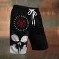 thumbnail image 2 of XIAONU Men's Norse Skull Compass Print Casual Shorts Loose Fit Mid Length Drawstring Waist Short Quick Dry Athletic Shorts, 2 of 3