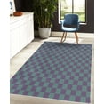 thumbnail image 4 of Checkers Game Decorative Rug, Geometric Grid Style Monochrome Squares in Traditional Game Board Design, Quality Carpet for Bedroom Dorm and Living Room, 6 Sizes, Purple Teal, by Ambesonne, 4 of 4