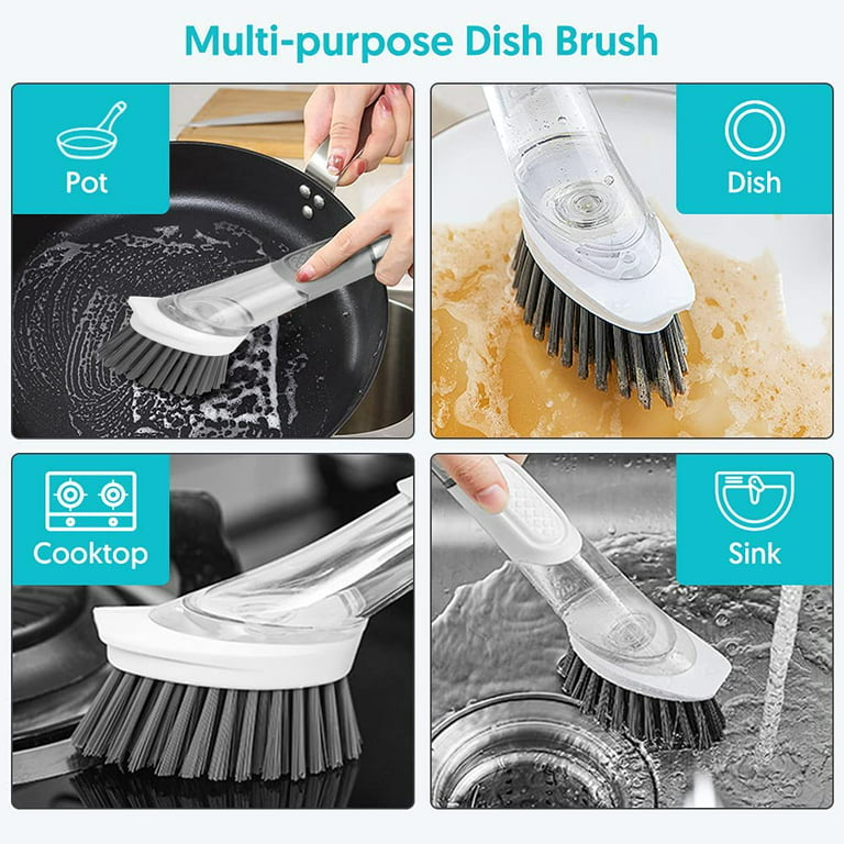 Dish Scrubber with Soap Dispenser 