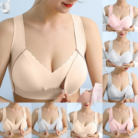 USSUMA 1pc Woman s Solid Comfortable Breathable Bras Nursing Bras Bralettes for Women Wireless bras Lace Bra with Stay-in-Place Straps Free Shipping