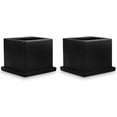 thumbnail image 6 of MyGift Set of 2 Square Matte Black Ceramic Planter Pots with Saucers, 6 of 7