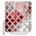 thumbnail image 2 of Red Morocco Waterproof Fabric Shower Curtain, Rustic Country Smear Street Mottled Art Shower Curtain for Bathroom Curtains Bathtubs Hotel Washable Shower Curtains with 12 Hooks Small 36x72in, 2 of 6