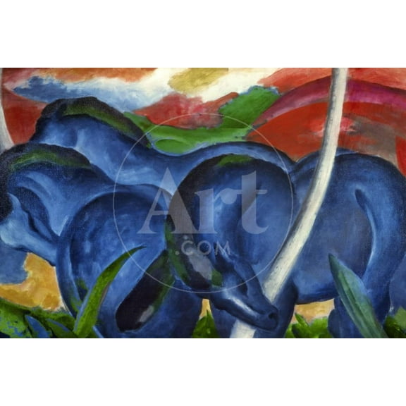 Big Blue Horses, Unframed Giclee Print Wall Art by Franz Marc Sold by ArtCom