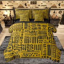 Castle Fairy Female Men Women Bohemian Tribal Hippie Bedding Comforter Set 7-Piece,Abstract Geometric Plaid Stripes King Bedding Sets,Exotic Style Ultra Soft Bed Sheets,Breathable Home Decor