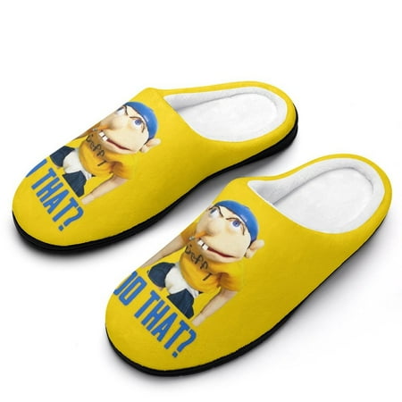 

Why You Do That SML Movie Jeffy Fuzzy Cotton Slippers For Womens Lightweight Anti-slip Rubber Sole Slippers Winter Warm Fluffy House Open Back Slippers Closed Toe Slippers