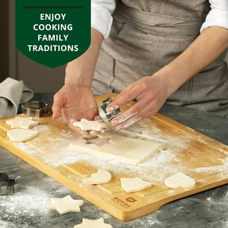 XXL Bamboo Cutting Board for Kitchen with Juice Groove - Wooden Chopping Board for Meat, Vegetables, Fruit and Cheese | Charcuterie Serving Tray, (XXL, 20 x 14)