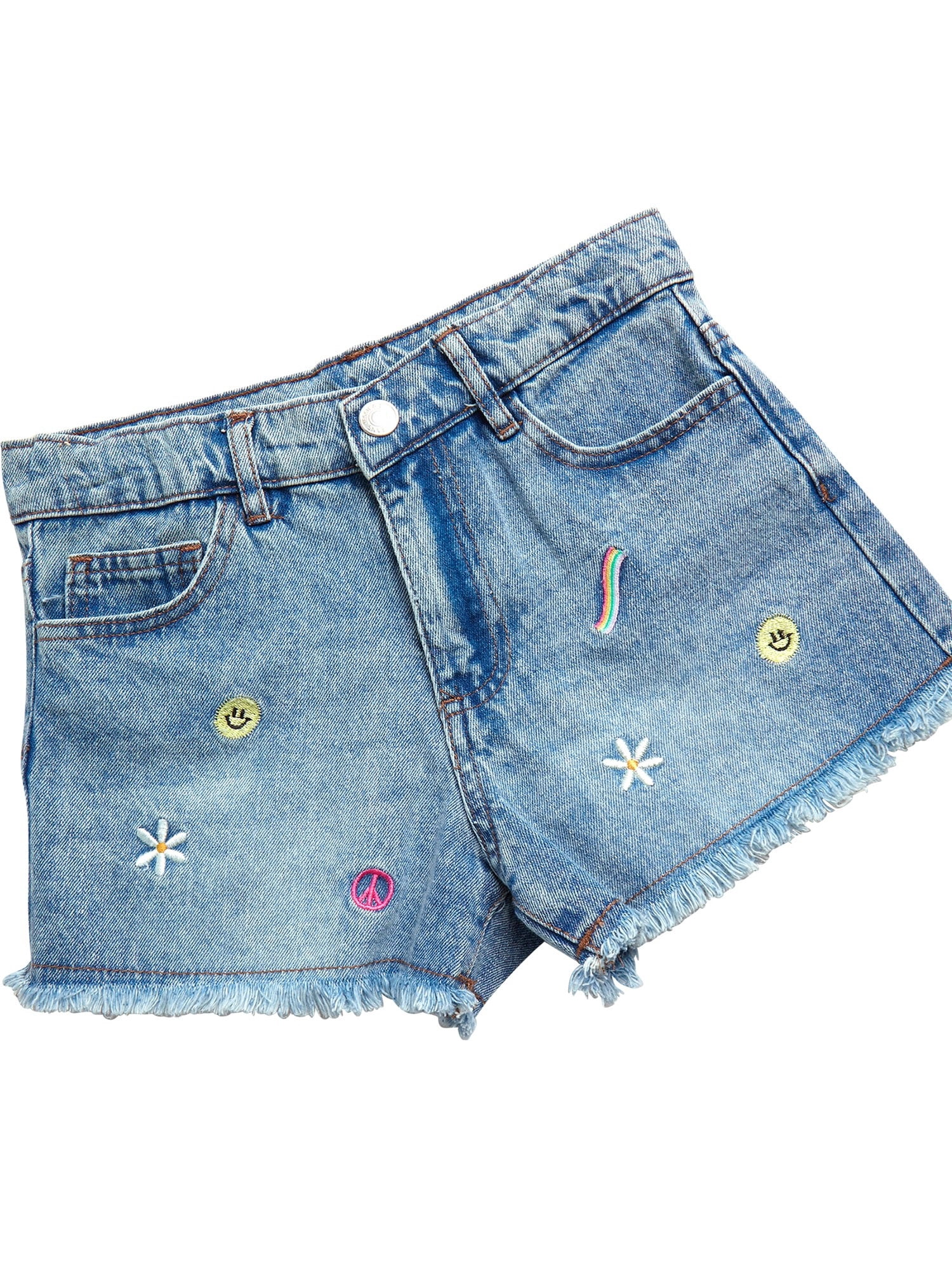 Jessica Simpson Girls' Light Wash Embroidered Denim Short, Sizes 7-16