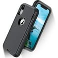 thumbnail image 1 of Case for iPhone X/XS, Heavy Duty Rugged Case, Full Body Protective Cover [Shockproof] Compatible for iPhone X/XS [5.8 Inch] (Black), 1 of 7