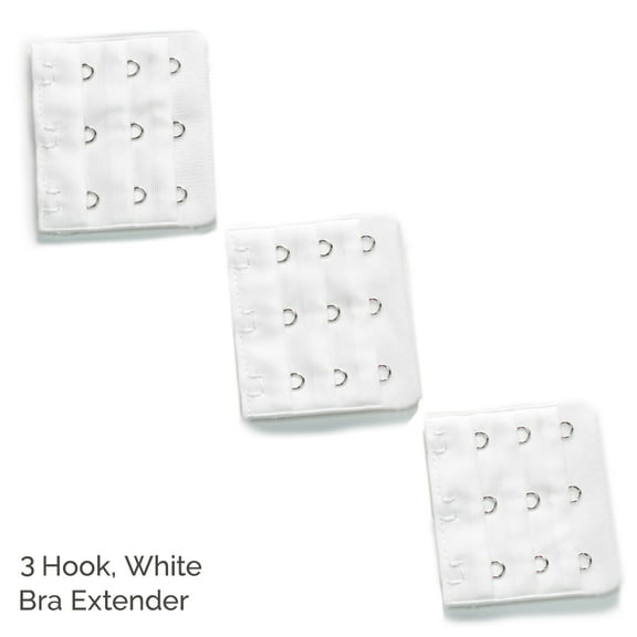 More of Me to Love Premium Bra Extenders 3-Hook White 3-Pack
