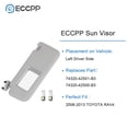 thumbnail image 4 of ECCPP Gray Sun Visor Left Driver Side fit for 2006 2007 2008 2009 2010 2011 2012 2013 for Toyota RAV4 Automobile Windshield Visor, 4 of 4