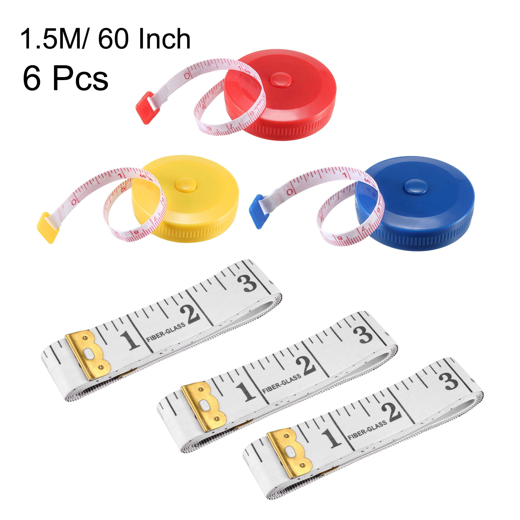 Pcs 60 Tape Measure & Retractable Tape Measure Sewing Accessory Set  (Colors May Vary)