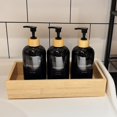 thumbnail image 5 of Shampoo and Conditioner Dispenser Set of 3, Refillable Plastic Shampoo Pump Bottles 16.9oz, Empty Body Wash Dispenser for Bathroom, Shower, Travel, Black, 5 of 6