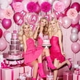 thumbnail image 5 of Hot Pink Birthday Decorations with Balloons Happy Birthday Banner Bday Sash Crown Tablecloth Fringe Curtain Hanging Swirl Heart Star Foil Balloons for Girls Bday Decor, 5 of 7