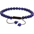 thumbnail image 1 of Natural Natural Lapis Lazuli Gemstone 6mm Round Beads Adjustable Bracelet 7" Unisex, 1 of 3