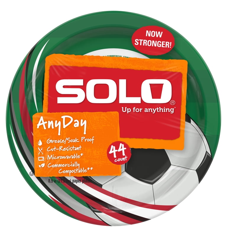 Solo Heavy Duty Disposable Paper Plates, Grease Resistant, 8.5in