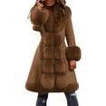 thumbnail image 4 of Faux Jacket For Mid Long Coat Winter Warm Thick Soft Pile Elegant Outerwear Fashionable Style Outwear, 4 of 5
