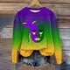 thumbnail image 3 of Gibobby Sudadera Mujer Moda Sudadera de manga larga con cuello redondo y estampado colorido informal de para mujer (Verde, XXL), 3 of 4