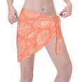 thumbnail image 3 of Geaub Beautiful Corals Women's Short Wrap Skirt, Beach Sun Protection Shawl, Swimsuit Bra, Swimwear Tunic, 3 of 7