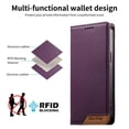 thumbnail image 2 of Funda Tipo Cartera de Cuero Sintético para XIAOMI 15 T Pro Bloqueo RFID, con Ranuras para Tarjetas y Bolsillo para Efectivo, Cierre Magnético Fuerte Morado, 2 of 6