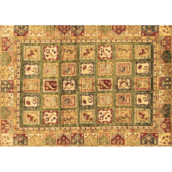 Ahgly Company Indoor Rectangle Abstract Brown Modern Area Rugs, 8' x 12'