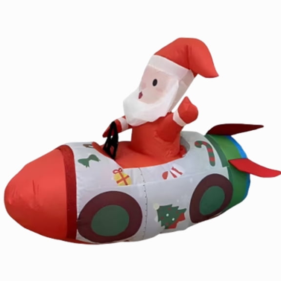 Firstness 3ft Tall Christmas Inflatable, Santa Sleigh Xmas Inflatable with LED Lights for Christmas Holiday Outdoor Yard Decorations