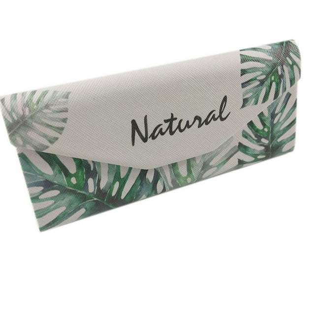 Foldable Eyeglass Case Hard Shell eyeglasses holder Leaf Sunglasses Case Holder Women Magnet Closure Simple Leaf Pattern Box