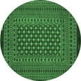 thumbnail image 1 of Ahgly Company Indoor Round Southwestern Emerald Green Country Area Rugs, 5' Round, 1 of 4