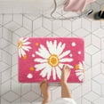 thumbnail image 6 of 23.6x15.7in Bathroom Rug Cute Daisy Bath Mat White and Yellow Flower Decor Rugs Non Slip Floor Carpet Microfiber Bathmat Super Absorbent Machine Washable Bathtub Mats for Shower-Pink, 6 of 7