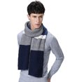 thumbnail image 4 of Bufanda de lana de invierno para hombre, bufanda larga unisex de punto de cachemira, azul, 4 of 5