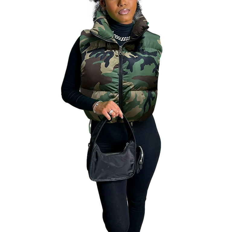 Camouflage top puffer vest
