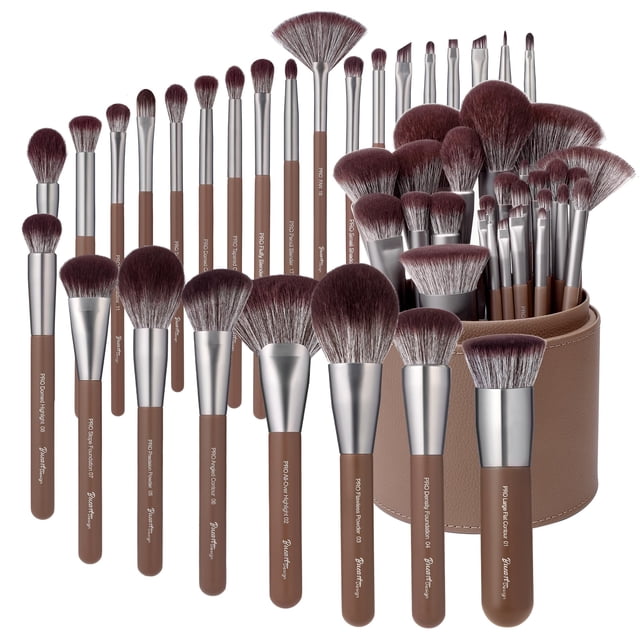 Set de brochas de maquillaje Bueart Design, 26 unidades, con funda extra grande