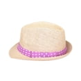 thumbnail image 3 of Polka Dot Band Natural Fedora Straw Hat, 3 of 3