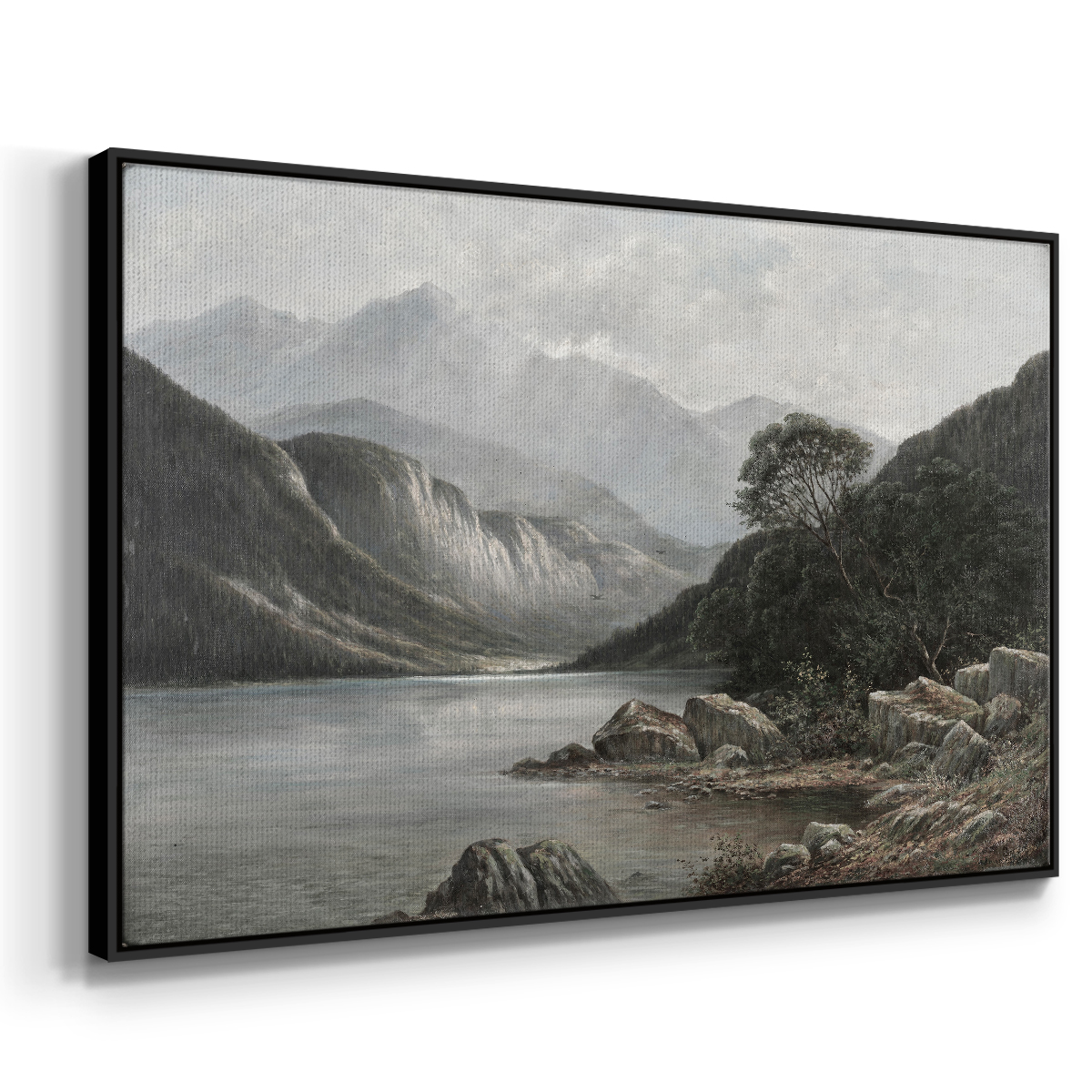 Vintage Landscape-XXXVIII By Wexford Home Framed in Black Wood Gallery Wrapped Canvas 17 in. x 25 in.