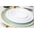 thumbnail image 2 of (80 PACK) EcoQuality 6.3" inch Round White Plastic Plates with Gold Rim Design - Disposable China Like Party Plates, Heavy Duty Dessert Plates, Dinner Plate, Salad, Wedding, Serveware, 2 of 5