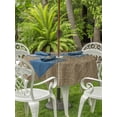 thumbnail image 4 of Outdoor Tablecloth with Umbrella Hole Zipper Vintage Brown Round Tablecloth 60" Waterproof Outside Table Cloth Farmhouse Retro Dark Solid Color Linen Texture Patio Table Cover Tablecloths for Picnic, 4 of 8