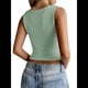thumbnail image 3 of Camiseta Sin Mangas con Cuello Cuadrado para Mujer, de Doble Capa, Básica, para Entrenamiento de Verano, Informal Judías M, 3 of 7
