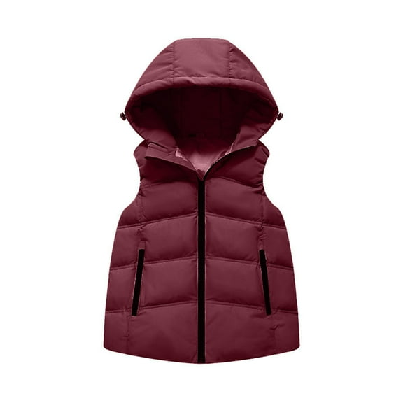 REDARER Girls Padded Vest Hooded Zip Up Jacket, Winter Warm Insulation Outerwear for Toddlers Kids,11-12 Years