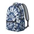 thumbnail image 2 of Blue and White Tie Dye Pattern Backpack for School, Cute School Bag with Adjustable Shoulder Straps and Padded Back, 15.3"x11"x7.1", 2 of 5