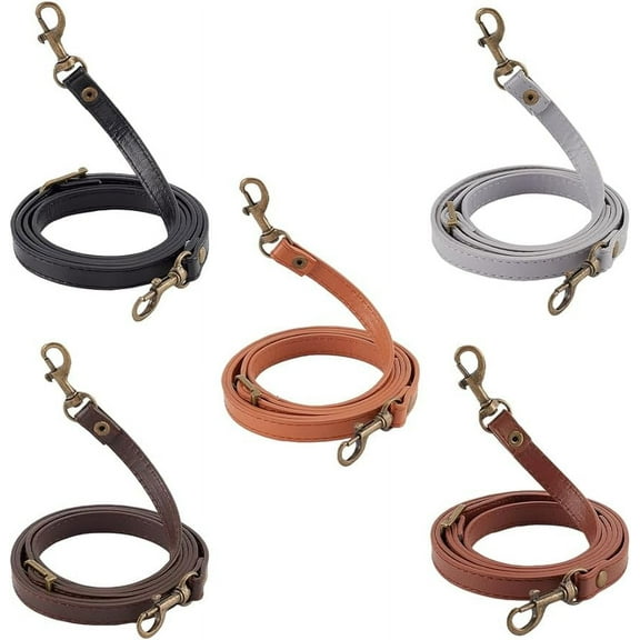 5 Colors 50 Inch Leather Purse Strap Adjustable Leather Strap with Hooks PU Leather Crossbody Straps Replacement for Shoulder Bag Purse Handbag Clutches