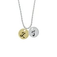 thumbnail image 2 of Delight Jewelry Goldtone Large Disc Letter - Z - 3/4'' Silvertone Script Initial Disc - T - Charm Necklace, 20"+3", 2 of 4
