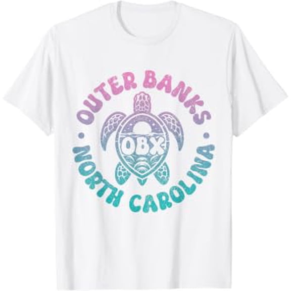 Outer Graphic Banks North Carolina Sea Turtle Beach Surf Souvenir T-Shirt, Size S-5XL